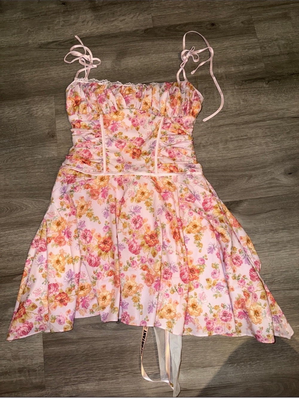 💜Firm Price💜Hose of CB Alejandra light lavender print corset dress - Picture 14 of 16
